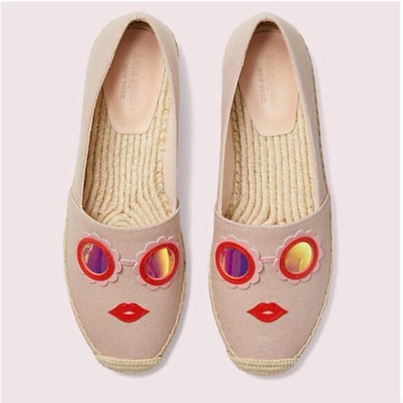 Kate Spade New York Grenada Glasses Espadrilles Slip On Loafers Shoes Pink 5.5 - Picture 1 of 9